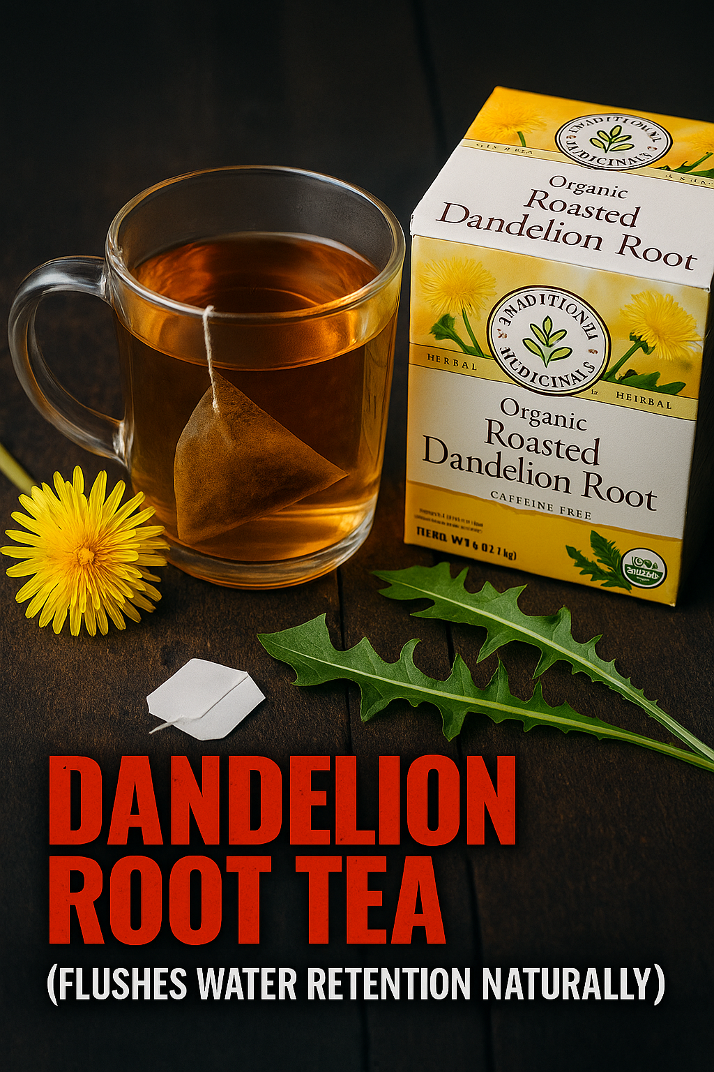 Dandelion root tea used to flush water retention naturally